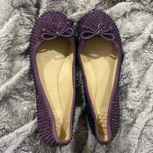 Tory Burch Plum Crystal Ballet Flat size 5.5!